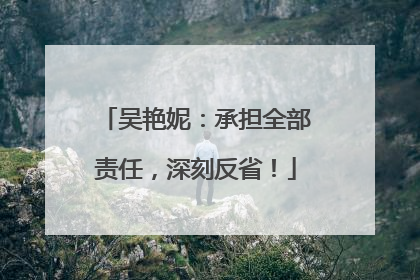 吴艳妮：承担全部责任，深刻反省！