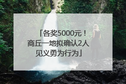 各奖5000元！商丘一地拟确认2人见义勇为行为