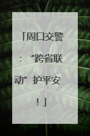 周口交警：“跨省联动”护平安！