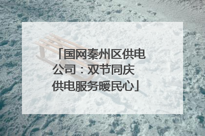 国网秦州区供电公司：双节同庆 供电服务暖民心
