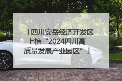 四川安岳经济开发区上榜“2024四川高质量发展产业园区”