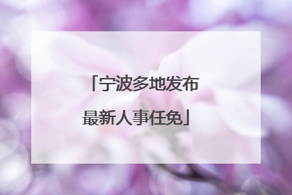 宁波多地发布最新人事任免