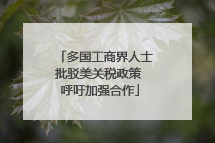 多国工商界人士批驳美关税政策 呼吁加强合作