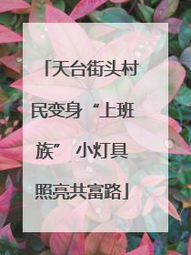 天台街头村民变身“上班族” 小灯具照亮共富路