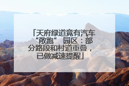 天府绿道竟有汽车“敞跑” 园区：部分路段和村道重叠，已做减速提醒