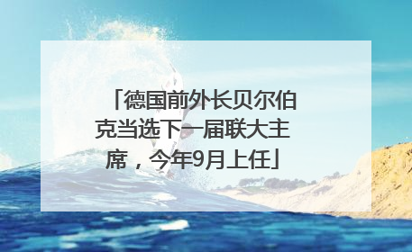 德国前外长贝尔伯克当选下一届联大主席，今年9月上任