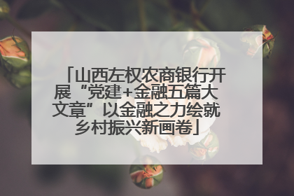 山西左权农商银行开展“党建+金融五篇大文章”以金融之力绘就乡村振兴新画卷