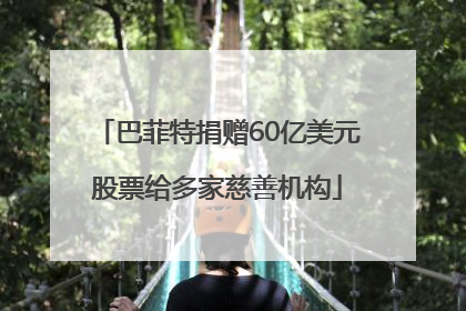 巴菲特捐赠60亿美元股票给多家慈善机构