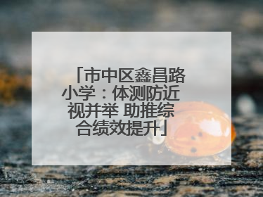 市中区鑫昌路小学：体测防近视并举 助推综合绩效提升
