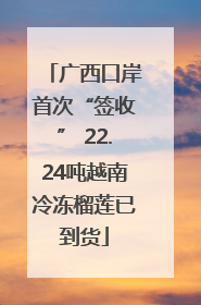广西口岸首次“签收” 22.24吨越南冷冻榴莲已到货