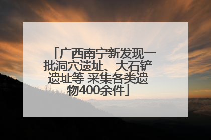 广西南宁新发现一批洞穴遗址、大石铲遗址等 采集各类遗物400余件