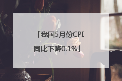 我国5月份CPI同比下降0.1%
