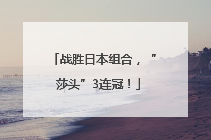 战胜日本组合，“莎头”3连冠！