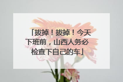 拔掉！拔掉！今天下班前，山西人务必检查下自己的车