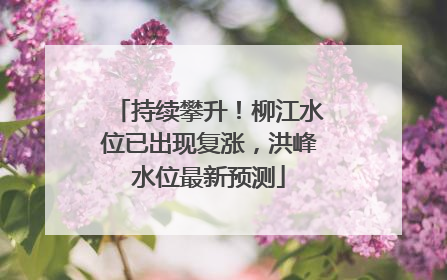 持续攀升！柳江水位已出现复涨，洪峰水位最新预测