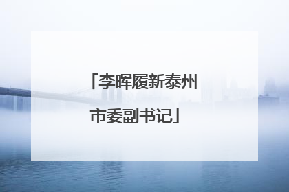 李晖履新泰州市委副书记
