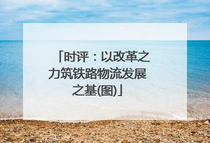时评：以改革之力筑铁路物流发展之基(图)