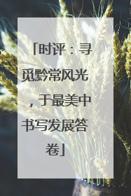 时评：寻觅黔常风光，于最美中书写发展答卷