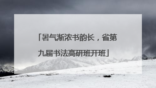 暑气渐浓书韵长，省第九届书法高研班开班