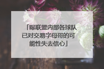 曝联盟内部各球队已对交易字母哥的可能性失去信心