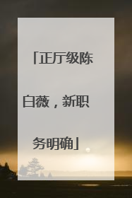 正厅级陈白薇，新职务明确