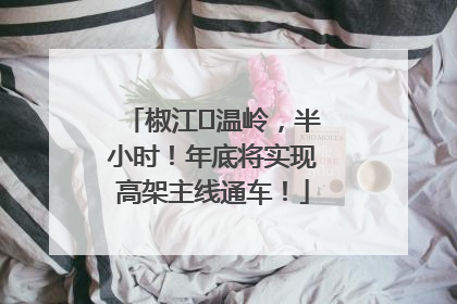 椒江⇌温岭，半小时！年底将实现高架主线通车！
