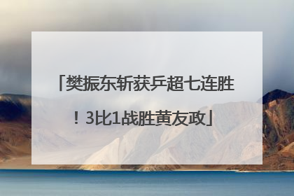 樊振东斩获乒超七连胜！3比1战胜黄友政
