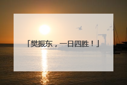 樊振东，一日四胜！