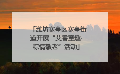潍坊寒亭区寒亭街道开展“艾香童趣·粽情敬老”活动
