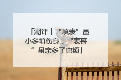潮评丨“填表”虽小多填伤身，“表哥”虽亲多了也烦