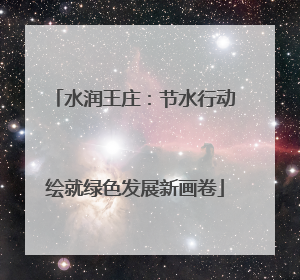 水润王庄：节水行动绘就绿色发展新画卷