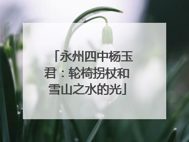 永州四中杨玉君：轮椅拐杖和雪山之水的光