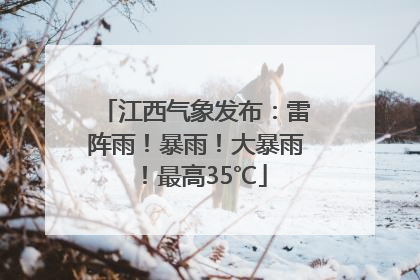 江西气象发布：雷阵雨！暴雨！大暴雨！最高35℃