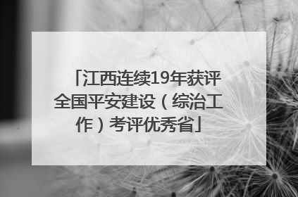 江西连续19年获评全国平安建设（综治工作）考评优秀省