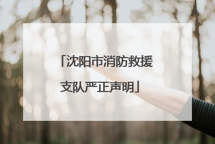 沈阳市消防救援支队严正声明