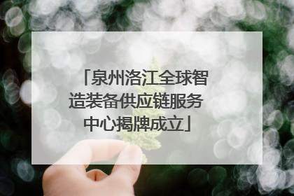 泉州洛江全球智造装备供应链服务中心揭牌成立