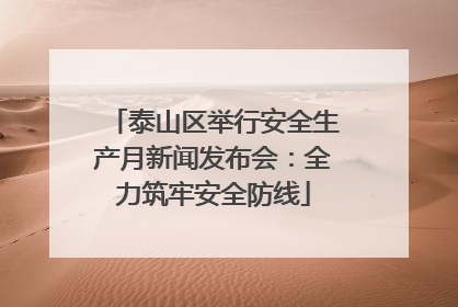泰山区举行安全生产月新闻发布会：全力筑牢安全防线