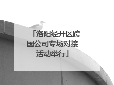 洛阳经开区跨国公司专场对接活动举行