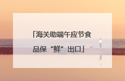 海关助端午应节食品保“鲜”出口