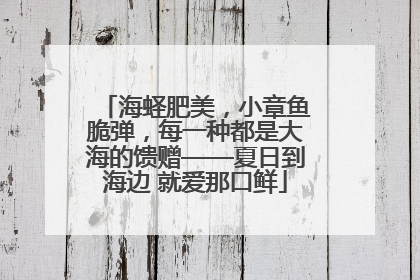 海蛏肥美，小章鱼脆弹，每一种都是大海的馈赠——夏日到海边 就爱那口鲜