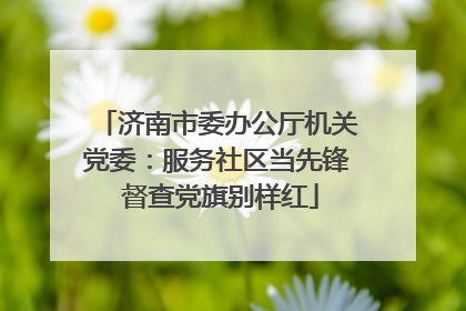 济南市委办公厅机关党委：服务社区当先锋 督查党旗别样红