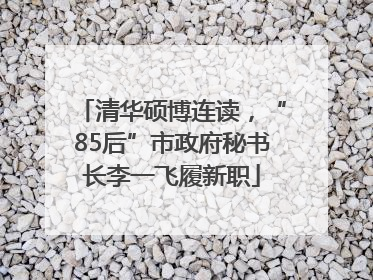清华硕博连读，“85后”市政府秘书长李一飞履新职