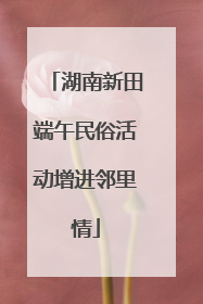 湖南新田端午民俗活动增进邻里情