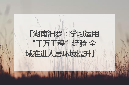 湖南汨罗：学习运用“千万工程”经验 全域推进人居环境提升