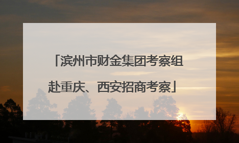 滨州市财金集团考察组赴重庆、西安招商考察