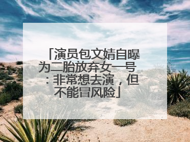 演员包文婧自曝为二胎放弃女一号：非常想去演，但不能冒风险