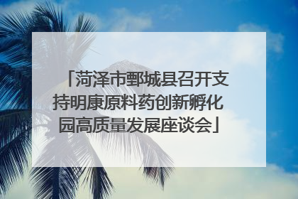 菏泽市鄄城县召开支持明康原料药创新孵化园高质量发展座谈会