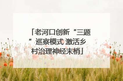 老河口创新“三题”巡察模式 激活乡村治理神经末梢