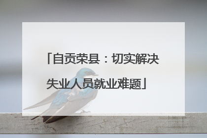自贡荣县：切实解决失业人员就业难题
