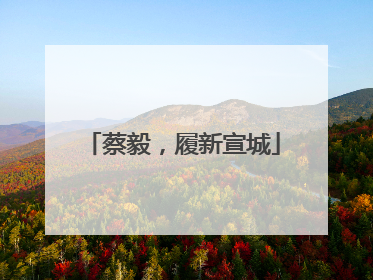 蔡毅，履新宣城